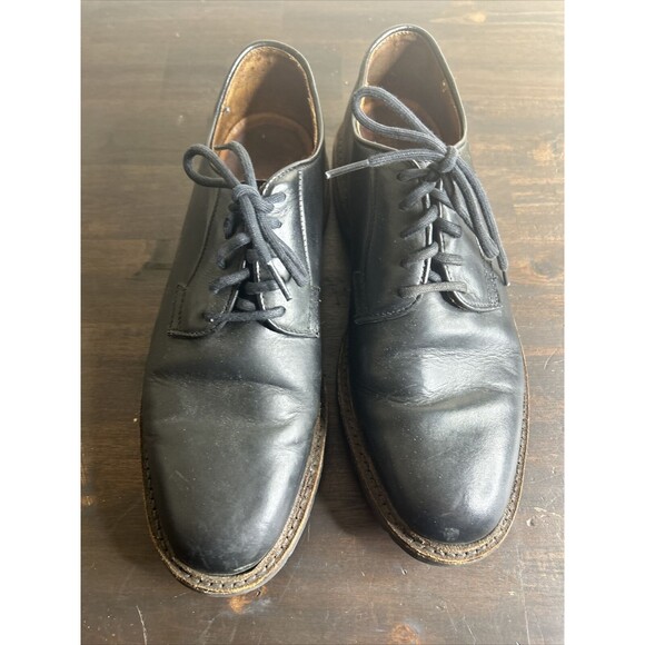 Frye Oxford Mens Black Leather Low Top Cap Toe Oxfords Shoes Lace up 8.5 - Picture 2 of 13
